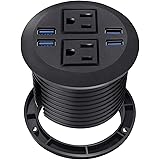 Desktop Power Grommet with USB,Countertop Power Grommet Outlet with 2 Outlets,Desk Power Grommet with 4 USB, 3 inch Hole Grom