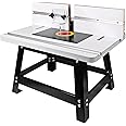 Router Table with Stand and Adjustable Fence,Benchtop Router Table for Wood Router(24''x15.8''x14.6")