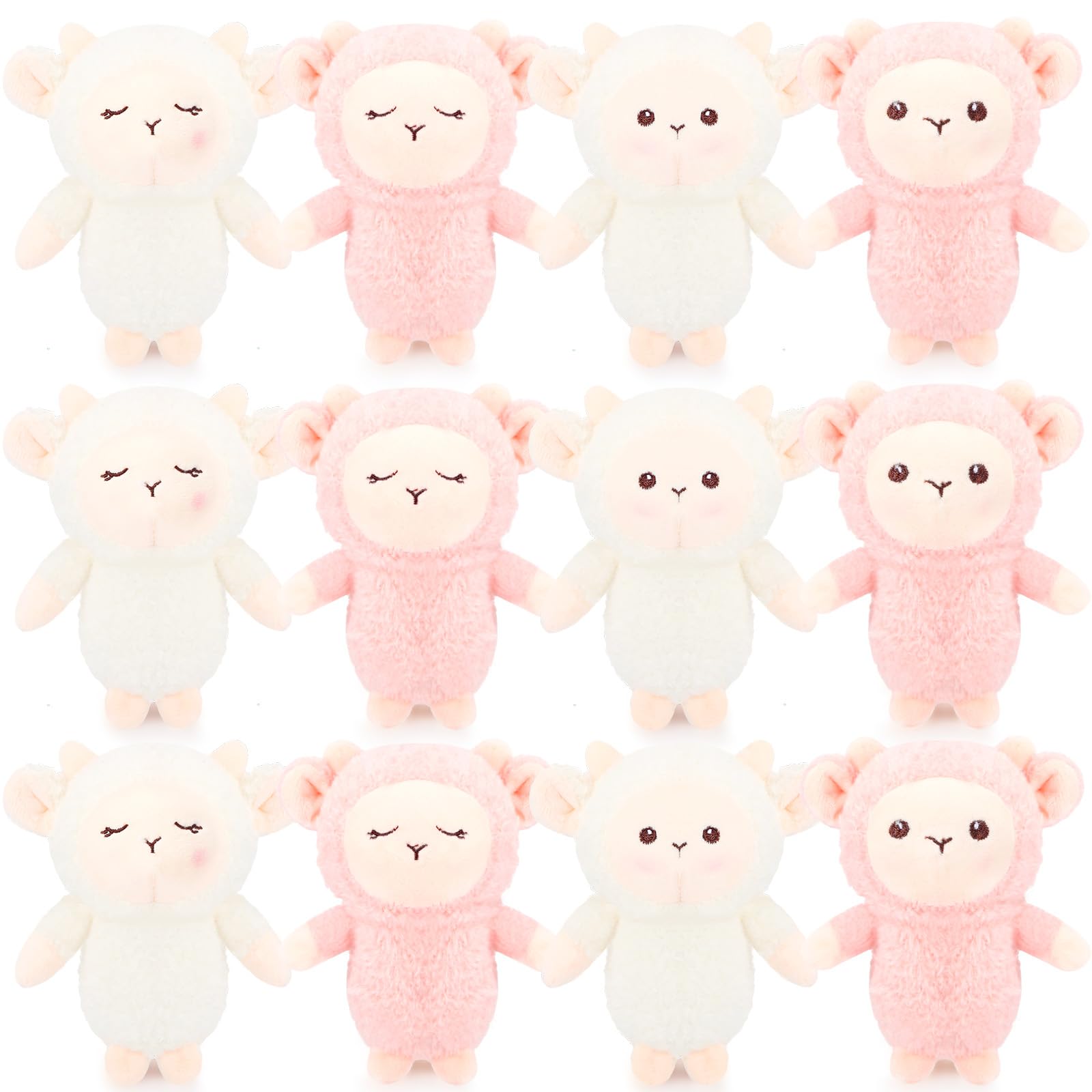 Photo 1 of Libima 12 Pcs Mini Lamb Plush Keychain Bulk 4.7 Inch Sheep Stuffed Animal Soft Adorable Lambs for Birthday Baby Shower Graduation Party Favor Gifts Basket Stuffers(Simple Style)