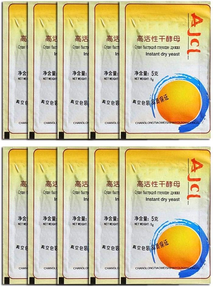 Heilsa 50g Bread Yeast for Baking, 5g/1Pack Bread Yeast Active Dry Yeast High Glucose Tolerance Kitchen Baking Supplies, 10PCS