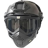 Airsoft Helmet and Mask Fast Base Jump Helmet PJ Style Airsoft Helmets Tactical Full face mask with Detachable and Adjustable Goggles