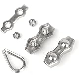 Rybtd 24PCS M3 Wire Rope Clamp Duplex 304 Stainless Thimbles 2mm Cable Fastener view 6