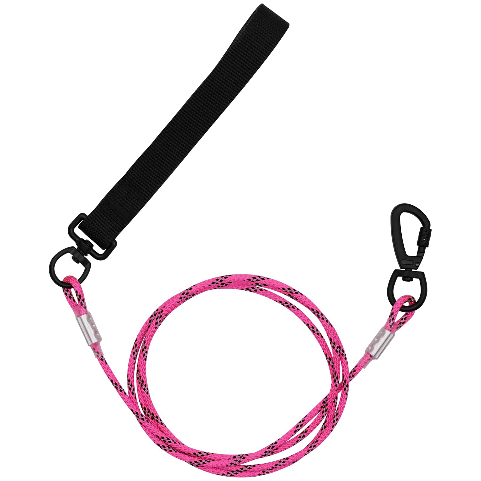 SUNDEE 1.2/1.5/1.8m Dog Lead with Comfortable Padded Handle for Large and Medium Pets, Strong Steel Leash Rope for Control Training or Walking with Double Buckle(1.2m,Pink)