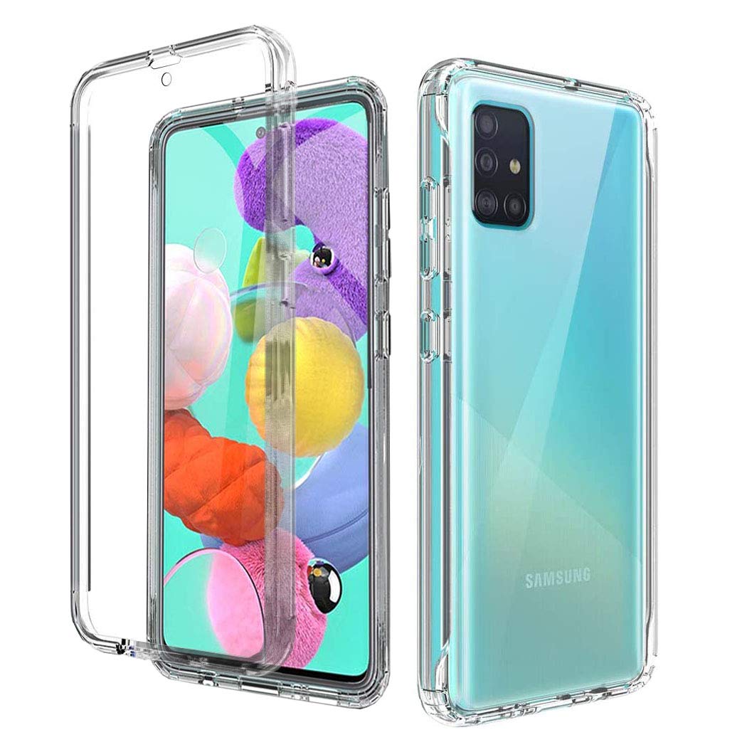 Samsung Galaxy A51 6.5"SM-A515F/DSN Case, Samsung Galaxy A51 Front and Back Case, Transparent Clear Fully Protection PC Hard Soft Cover Bumper Shockproof For Samsung Galaxy A51