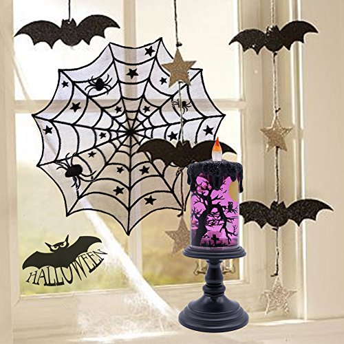 image for DDXJ Halloween Tornado Light Snow Globe Candle Decoration, Battery Ope