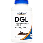 Nutricost DGL Deglycyrrhizinated Licorice Extract 5,000mg Equivalent from 500mg of 10:1 Extract Per Serving - 120 Capsules for 120 Servings Per Bottle - GMO Free and Gluten Free, Vegan