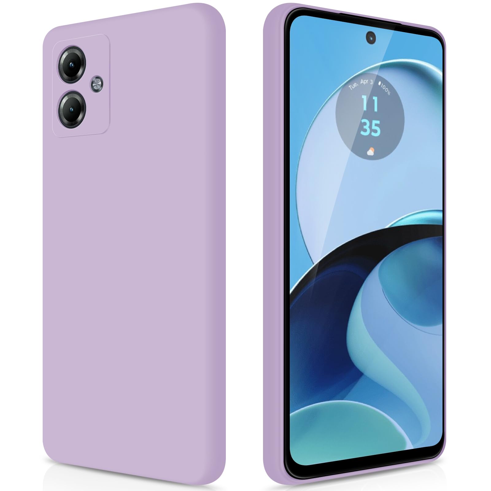 GiiYoon Case Compatible with Motorola Moto G14, Silky-Soft Touch Full-Body Protective Phone Silicone Case, Shockproof Cover with Microfiber Lining, Purple โ image 1