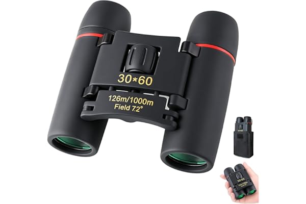30x60 Mini Compact Binoculars for Adults Kids, HD Portable Waterproof Pocket Binoculars, Lightweight Folding Easy Focus for Bird Watching, Hunting, Concert, Theater, Travel Hiking Outdoor Sports