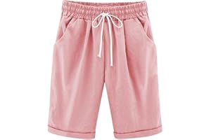 Girls Casual High Waisted Biker Sweat Shorts Kids Knee Length Summer Running Athletic Comfy Sportswear with Pockets