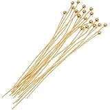 Beadaholique B21/112G 20-Piece 2mm Ball Head Pins, 21-Gauge, 1.5-Inch, Gold