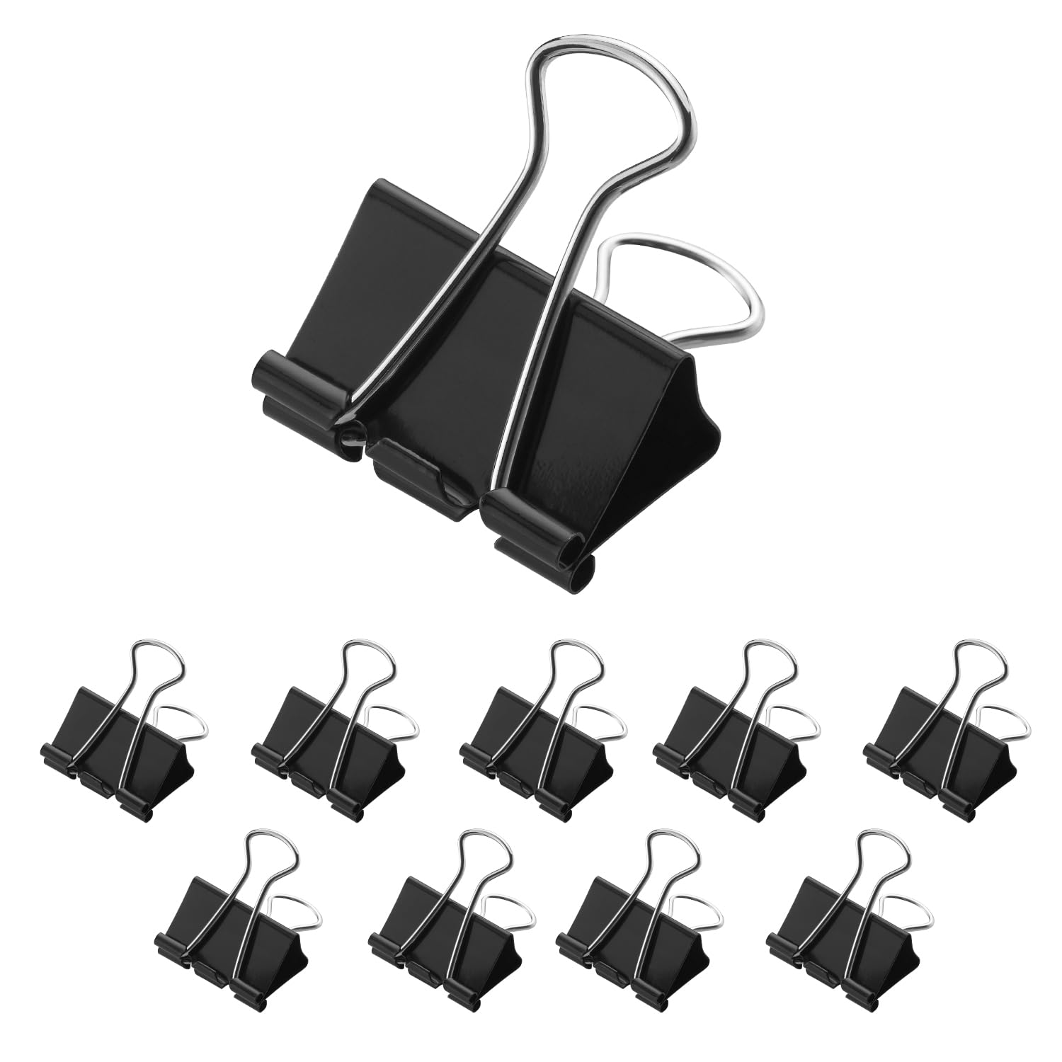 Westcott Foldback Clip 41 mm Black 12 Pieces | Metal Document Clips | Sturdy and Reusable | 41 mm Office and Household Use | E-10704 00