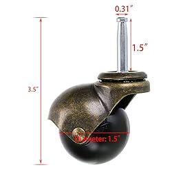 Skelang 1.5 Inch Ball Caster Stem Caster Wheel with