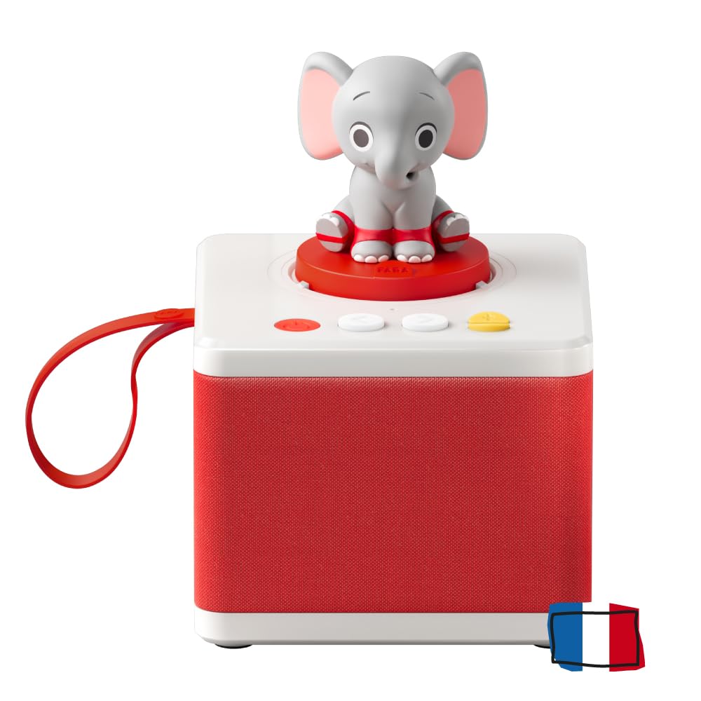 FABA – White Storyteller - Storyteller for Children, Audio Speaker with Sound Character ELE the Elephant, Educational Game with Tales and Songs, Children 3+