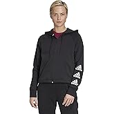 adidas womens Stacked Logo Full-zip Fleece Hoodie