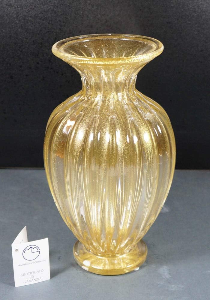 Murano Glass Vase all gold