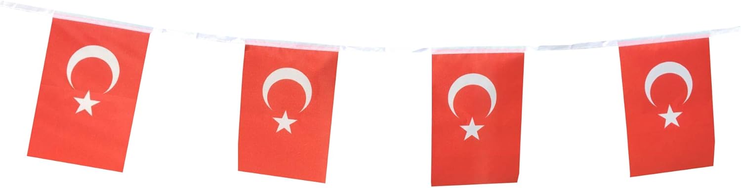 Flags - Turkey Flags Turkish Small String Flag Banner Mini National Country World Flags Pennant Banners For Party Events Classroom Garden Olympics Festival Grand Opening Bar Sports Clubs Decorations (Turkey)