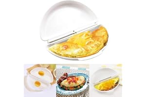 Microwave Egg Cooker/Poacher Omelet Maker/Steamer Pan Home Kitchen Mold Tool (White)