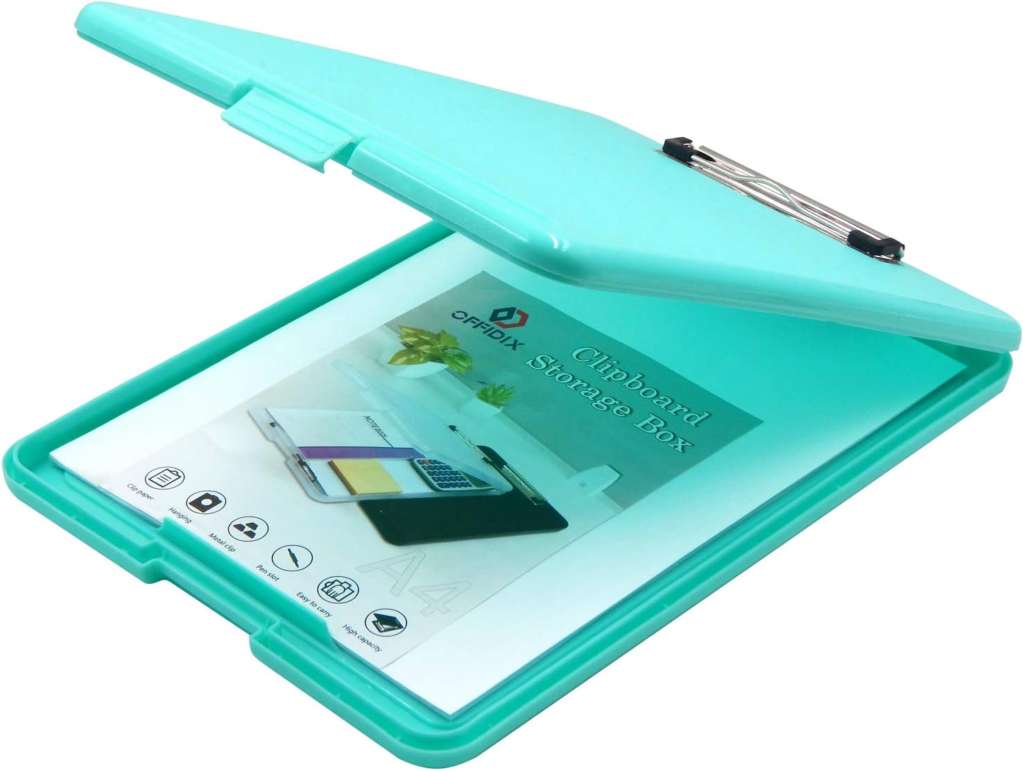 OFFIDIX Plastic clipboard with Storage,Clipboard Storage Box Paper