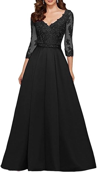 a line evening dresses with sleeves