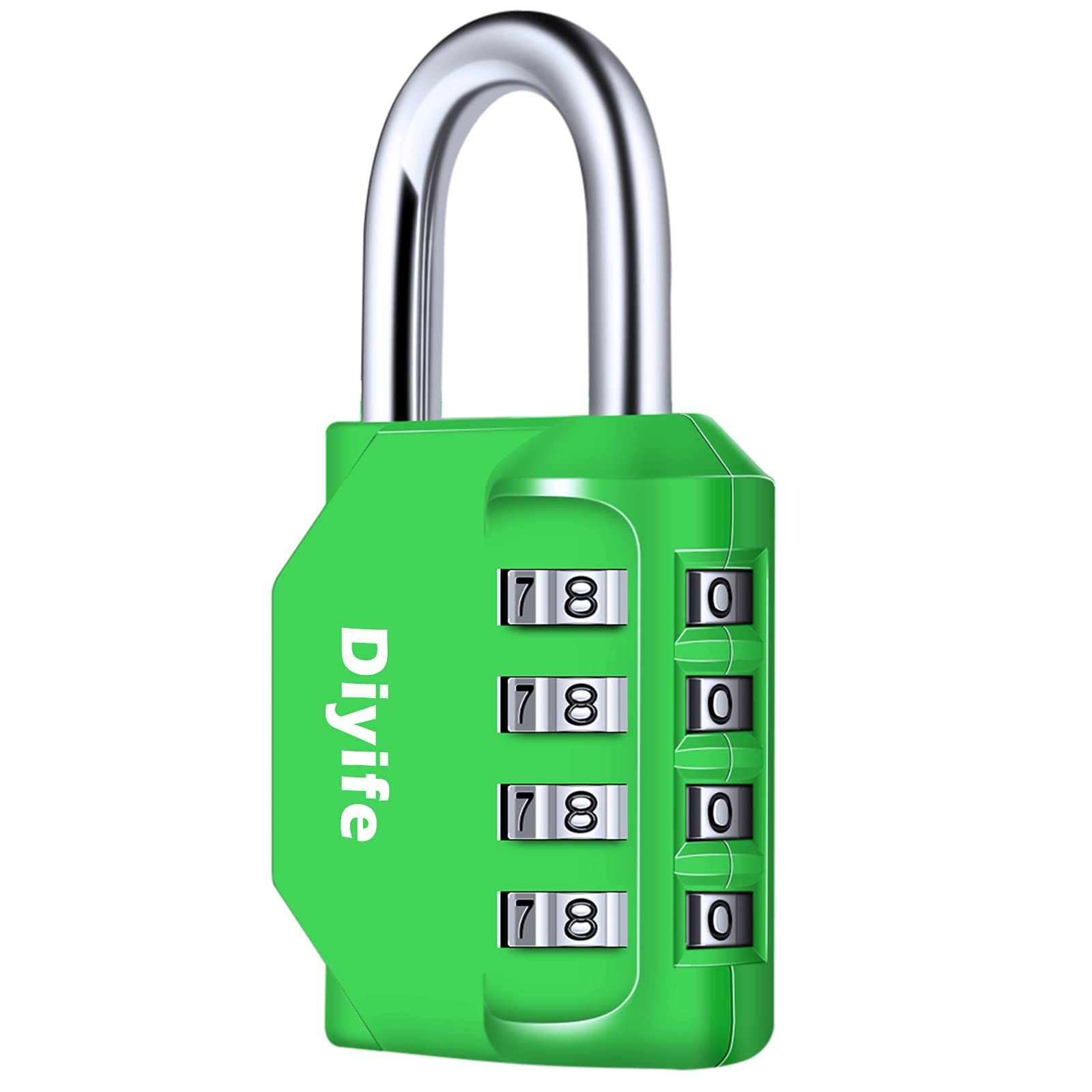 Combination Padlock, Diyife Heavy Duty 4 Digit Padlock Weatherproof Outdoor Locker Padlock for School Gym Locker, Shed, Fence, Hasp, Garage, Gate, Toolbox, Door (Green) — image 1