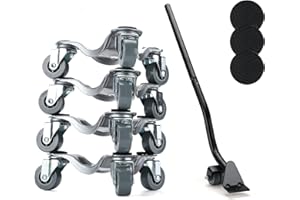 Insdawn Furniture Dolly,Furniture Sliders with Lifter, Moving Dollies with Wheels Heavy Duty 500 LB Load Capacity, 6-Inch Steel Tri-Dolly, 3 Wheel Roller Move Tools Lifting Equipment, 4 Pack, Sliver