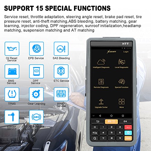 LAUNCH X-431 HTT Professial Diagnostic Device High-End OE-Level Handheld Android 7.0 Based for All-System with 15 Special Functions/Intelligence and Remote Diagnosis Covering 140+ Vehicle Makes