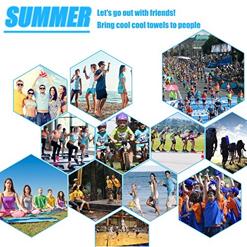 Biange Cooling Towel (10 Pack) for Sports, Workout, Fitness, Gym, Yoga, Golf, Pilates, Travel, Camping & More (Lake Blue) - Thumbnail 6