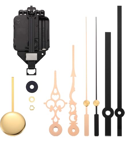 TAKANE Quartz Clock Movement – Pendulum Movement With 1 1/4" Long Shaft & Spade Hands