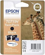 Epson T0711H High Capacity Black Ink Cartridge Twin Pack view 1