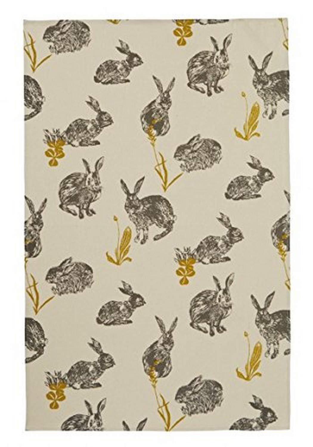 Block Print Rabbits Cotton Tea Towel by Ulster Weavers