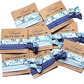 Bachelorette Party Favor Hair Tie for Bride and Bridesmaid Gifts for Bridal Shower or Bridesmaid Proposal (Navy Blue 6 Packs)