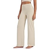 G4Free BareFeel No Front Seam Straight Leggings for Women High Waisted Wide Leg Yoga Pants 29"/31"/33"