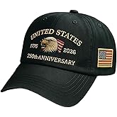 Eagle –United States 250th Anniversary Hat - Adjustable Bald Eagle Embroidered Baseball Cap for Men and Women