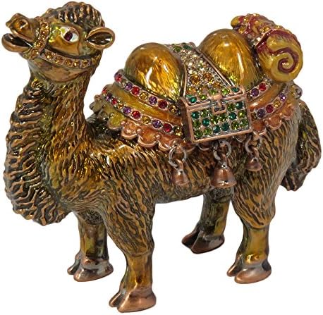 Pecan Brown Crystal Enamel Camel Figurine Collectible Gift Trinket Jewelry Box Decor
