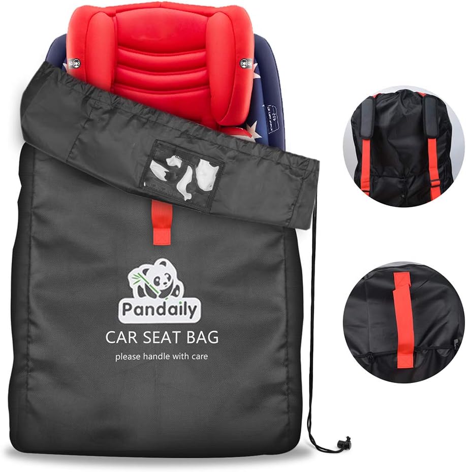 Car Seat Travel Bag, Gate Check Travel Bag with Backpack Shoulder Straps, Cover and Protect Strollers, CarSeat, Pushchairs, Boosters, Infant Carriers and Wheelchairs for Airport Gate Check-in