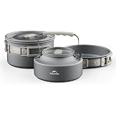Naturehike Camping Cookware Set Mess Kit for Backpacking Gear, Camp Cooking Set, Camping Pots and Pans Set for Outdoor Backpacking Camping Hiking Picnic