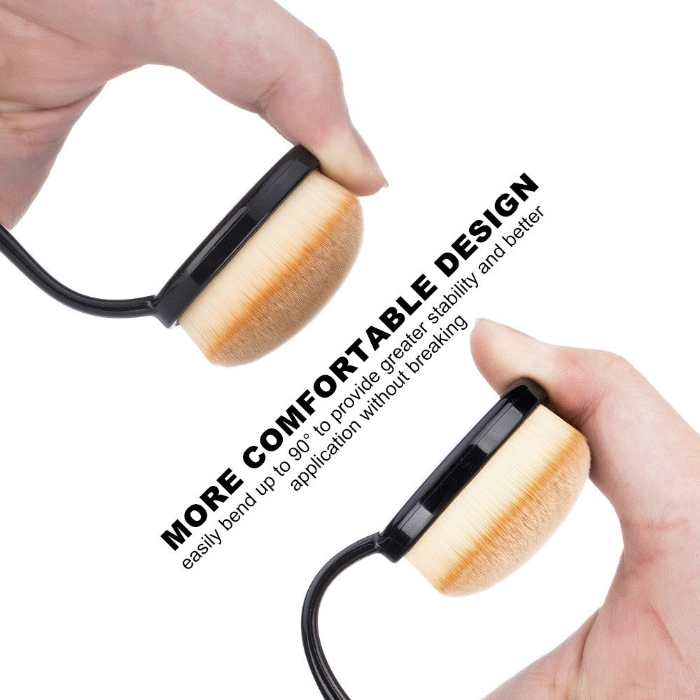 Duorime New 7pcs Black Oval Toothbrush Makeup Brush Set Cream Contour Powder Concealer Foundation Eyeliner Cosmetics Tool …: Beauty