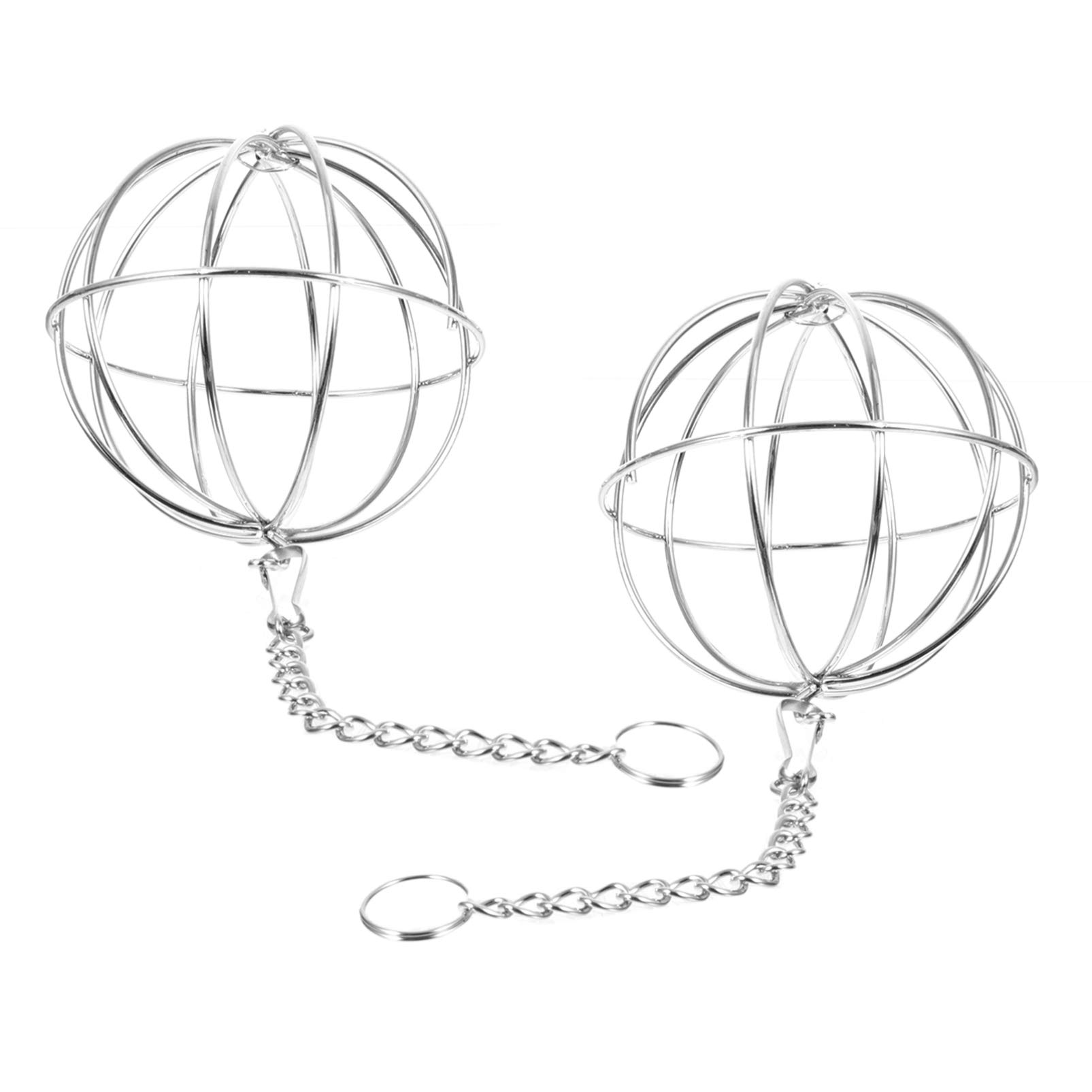 Holibanna 2Pcs Birds Suet Cage Feeder Metal Suet Hanging Bird Feeder Stainless Steel Hanging Chicken Poultry Feeders Ball Birds Feeders for Travel Outdoor