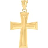 Jewels By Lux 10kt Yellow Gold Unisex Cross Religious Charm Pendant
