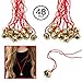 Jingle Bell Necklaces - 48 Pc - Bulk Christmas Necklaces - Gold Bell Necklaces - Funny Party Hats