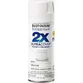 Rust-Oleum Painter's Touch 2X Ultra Cover Spray Paint, Semi-Gloss White | Indoor and Outdoor Surfaces (Metal, Wood, Plastic), Fast Dry, Durable, Sprays from Any Angle, Comfort Tip, Oil Based