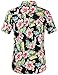 SSLR Men's Hawaiian Style Button Down Short Sleeve Causal Shirts (Large, Red Hibiscus)