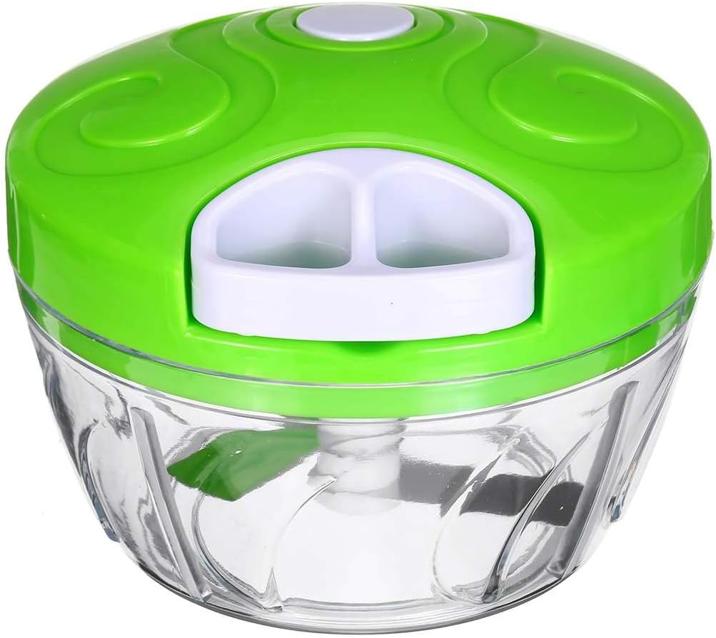 Amazon Com 500ml Manual Food Chopper Vegetable Chopper Shredder Household Multifunction Food Processor Meat Machine Crusher Blender Tools Green Kitchen Dining