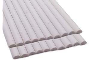 CGjiogujio 20pcs ABS Styrene Plastic Half Round Bar Rod 1mm Dia. 9.85" Long White