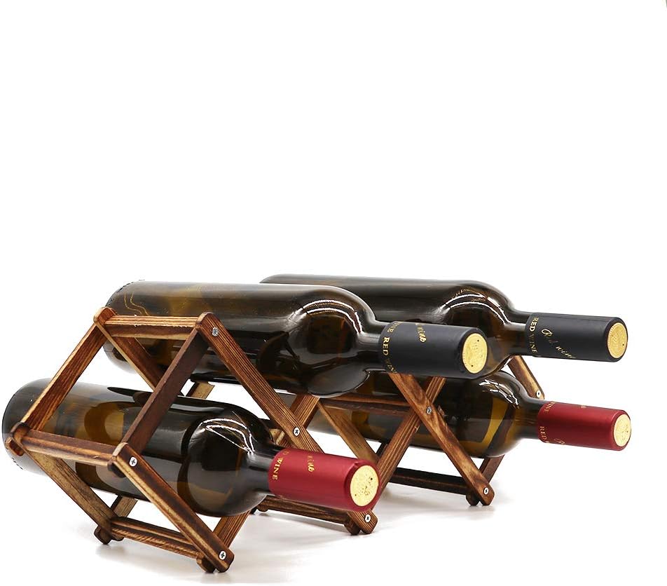 Wooden Wine Rack Small Wine Bottle Stand Holder Storage Free Standing