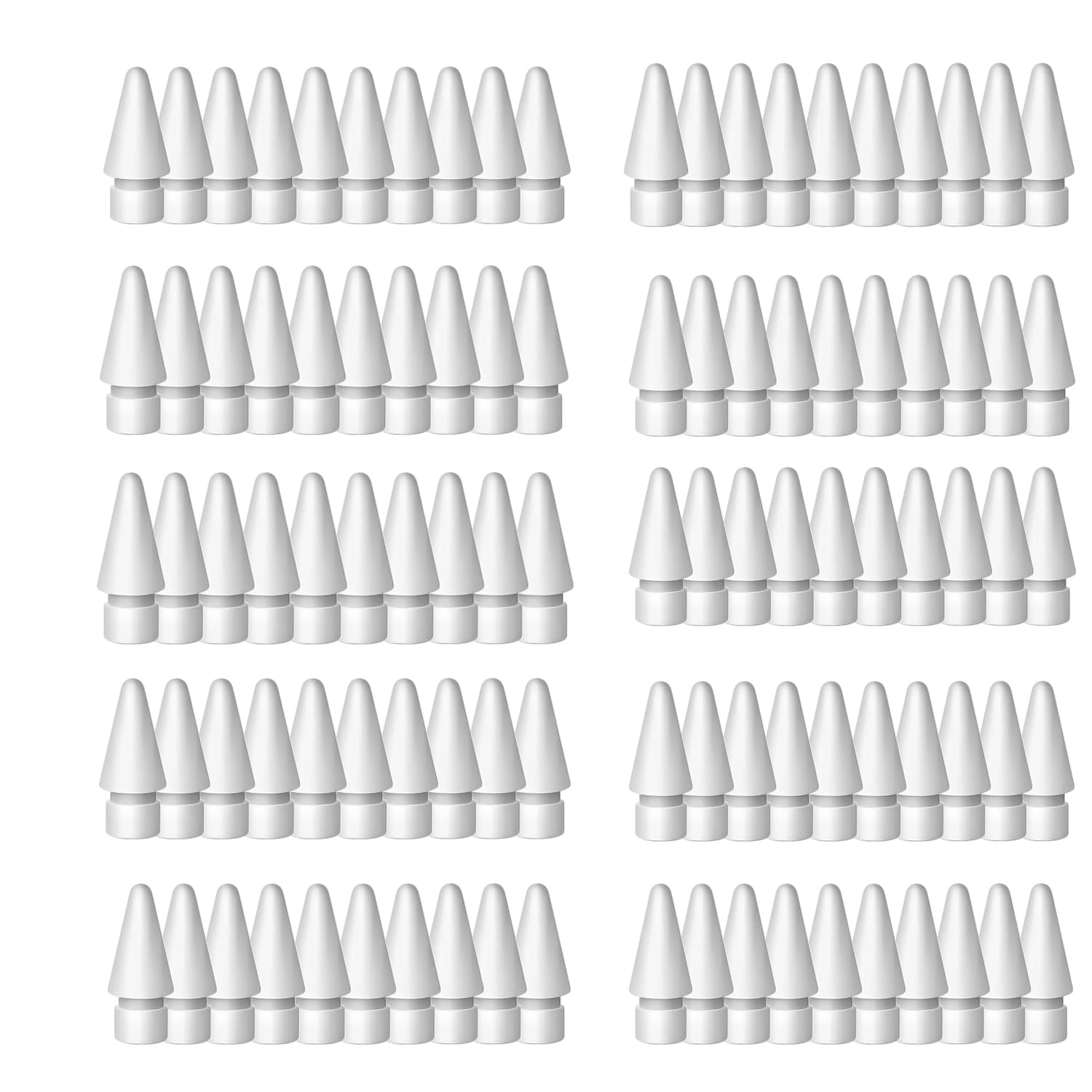 Replacement Tips Compatible with Apple Pencil 1st/2nd Gen, Pencil Nibs for iPad Pro Pencil 2/1 Gen (100-Pack)