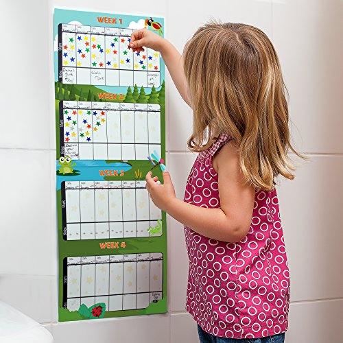Potty Training Chart - Reward Sticker Chart - Nature Forest Theme - Marks Behavior Progress â€“ Motivational Toilet Training for Toddlers and Children â€“ Great for Boys and for Girls