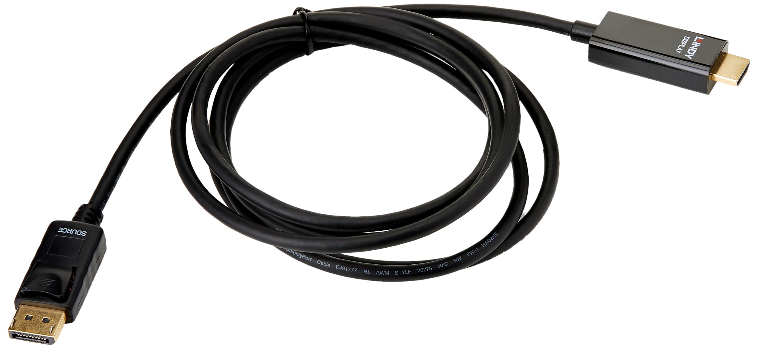 LINDY 2m Active DisplayPort to HDMI Cable with HDR