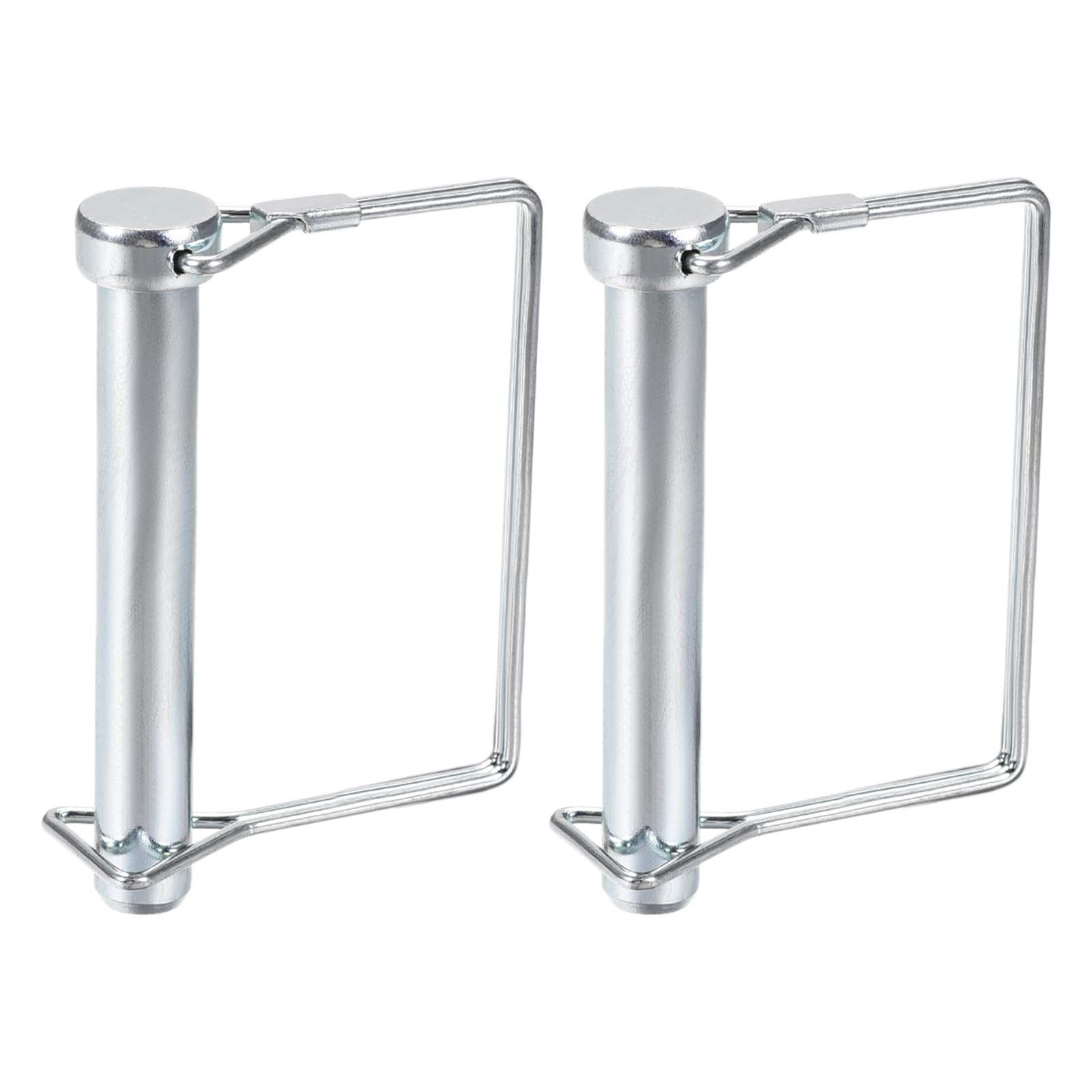 DTGN 10mm x 100mm (DxL) Shaft Locking Pin - 2Pack - Good for Farm Trailers Lawn - Carbon Steel Square Trailer Coupler Pin - Silver Tone