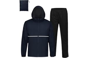 SWISSWELL Rain Suit Waterproof Jacket and Pants 2 Pieces Unisex Rain Gear Breathable Lightweight Packable
